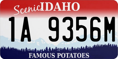 ID license plate 1A9356M