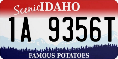 ID license plate 1A9356T