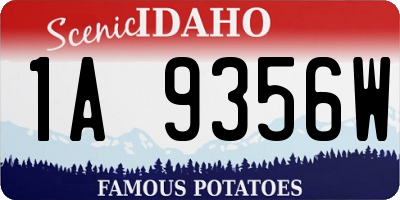 ID license plate 1A9356W