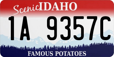 ID license plate 1A9357C