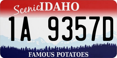 ID license plate 1A9357D