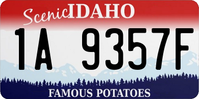 ID license plate 1A9357F