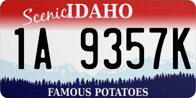 ID license plate 1A9357K