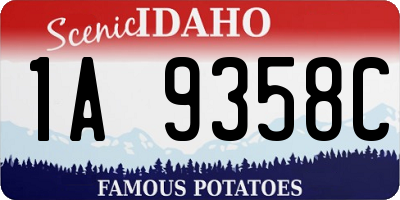 ID license plate 1A9358C