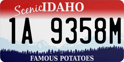 ID license plate 1A9358M