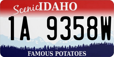 ID license plate 1A9358W