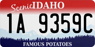 ID license plate 1A9359C