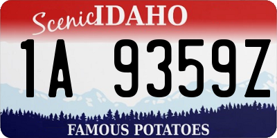 ID license plate 1A9359Z