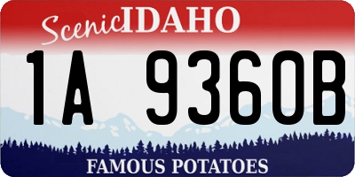 ID license plate 1A9360B