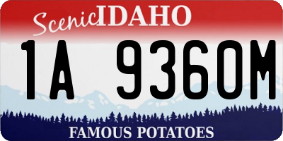 ID license plate 1A9360M