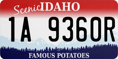 ID license plate 1A9360R