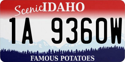 ID license plate 1A9360W