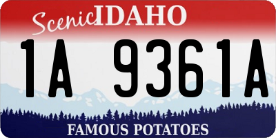ID license plate 1A9361A