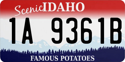 ID license plate 1A9361B