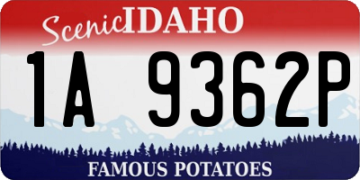 ID license plate 1A9362P