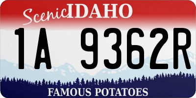 ID license plate 1A9362R