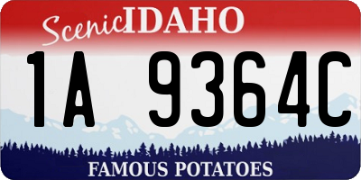 ID license plate 1A9364C