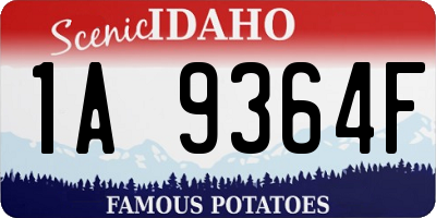 ID license plate 1A9364F