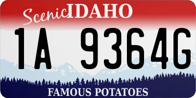 ID license plate 1A9364G