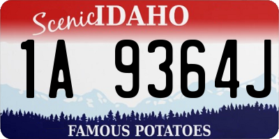 ID license plate 1A9364J