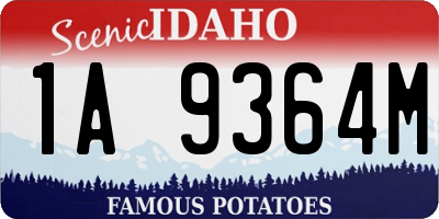 ID license plate 1A9364M