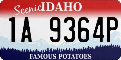 ID license plate 1A9364P