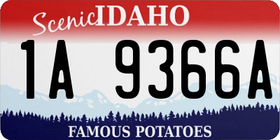 ID license plate 1A9366A