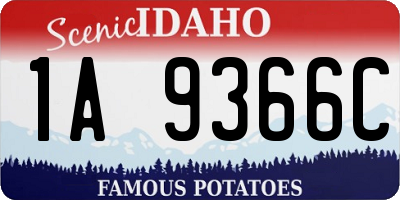 ID license plate 1A9366C