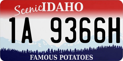 ID license plate 1A9366H