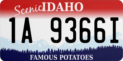 ID license plate 1A9366I