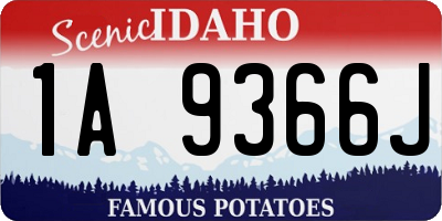 ID license plate 1A9366J