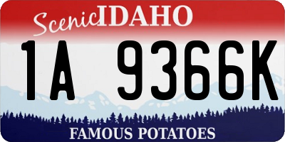 ID license plate 1A9366K