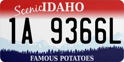 ID license plate 1A9366L