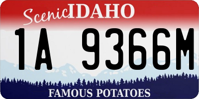 ID license plate 1A9366M