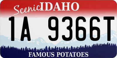 ID license plate 1A9366T