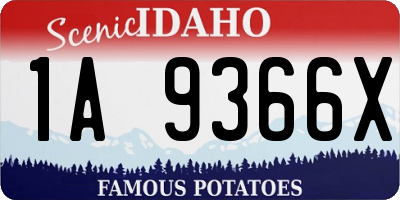 ID license plate 1A9366X