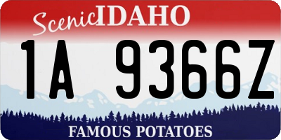 ID license plate 1A9366Z