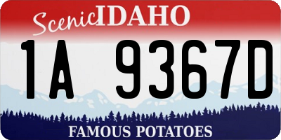 ID license plate 1A9367D