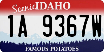 ID license plate 1A9367W