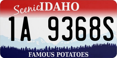 ID license plate 1A9368S