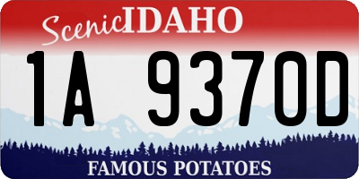 ID license plate 1A9370D