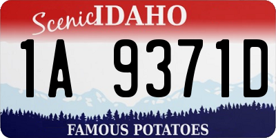 ID license plate 1A9371D