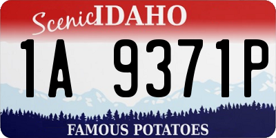 ID license plate 1A9371P