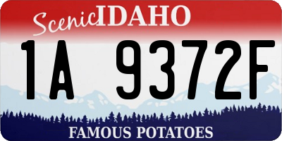 ID license plate 1A9372F