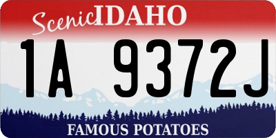 ID license plate 1A9372J