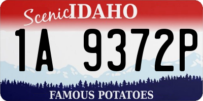 ID license plate 1A9372P