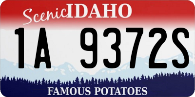 ID license plate 1A9372S