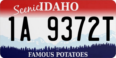 ID license plate 1A9372T