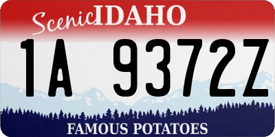 ID license plate 1A9372Z