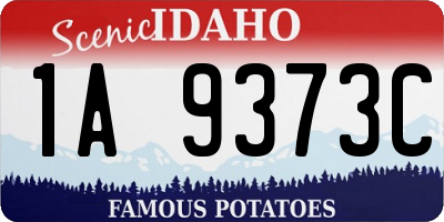 ID license plate 1A9373C